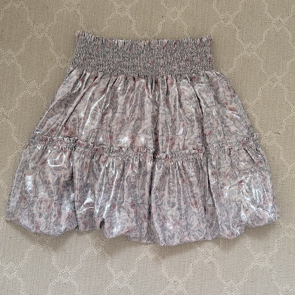 Free People Womens Metallic Floral Bubble Skirt Size XS